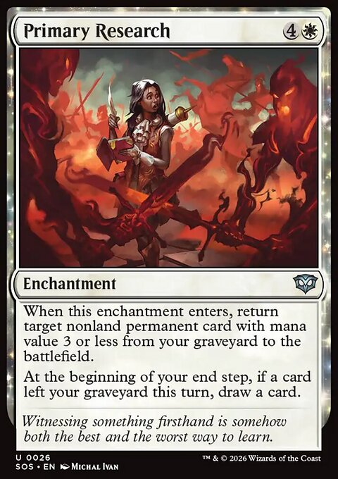 Primary Research, Secrets of Strixhaven #26, Magic: The Gathering card