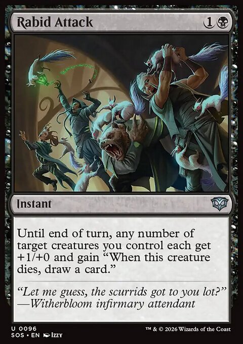 Rabid Attack, Secrets of Strixhaven #96, Magic: The Gathering card