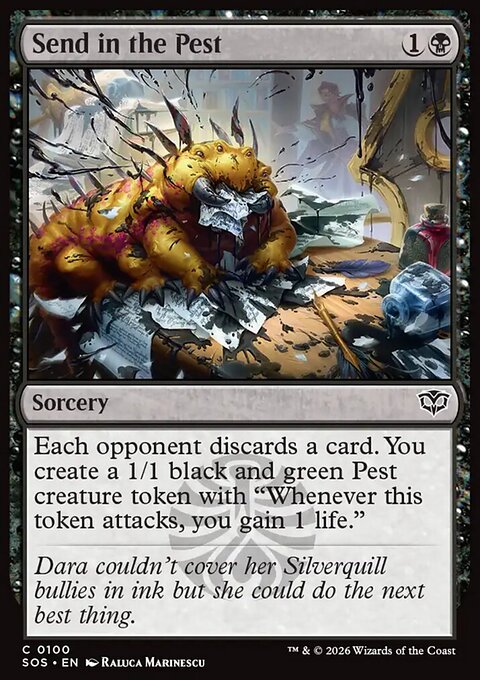 Send in the Pest, Secrets of Strixhaven #100, Magic: The Gathering card