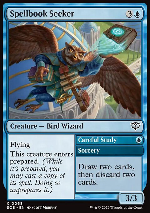 Spellbook Seeker // Careful Study, Secrets of Strixhaven #68, Magic: The Gathering card