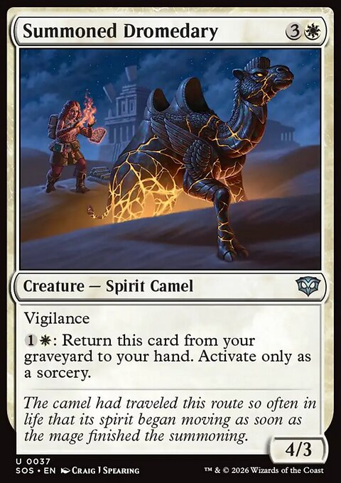 Summoned Dromedary, Secrets of Strixhaven #37, Magic: The Gathering card