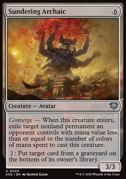 Sundering Archaic, Secrets of Strixhaven #3, Magic: The Gathering card