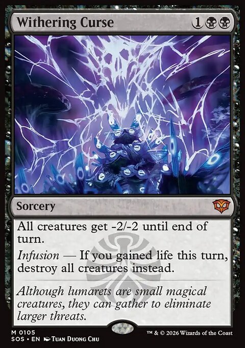 Withering Curse, Secrets of Strixhaven #105, Magic: The Gathering card