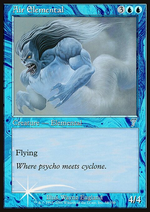 Air Elemental, Seventh Edition #58★, Magic: The Gathering card