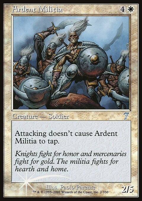 Ardent Militia, Seventh Edition #2★, Magic: The Gathering card