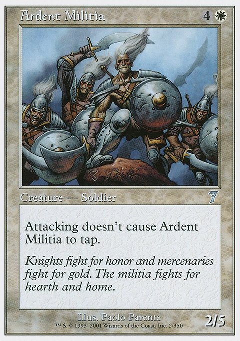 Ardent Militia, Seventh Edition #2, Magic: The Gathering card