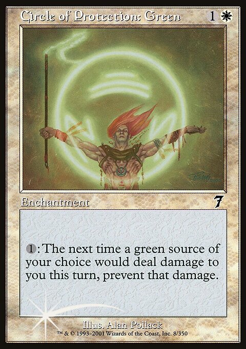 Circle of Protection: Green, Seventh Edition #8★, Magic: The Gathering card