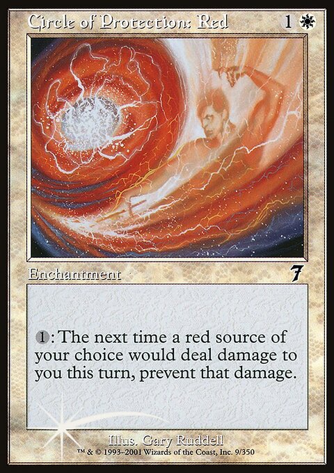 Circle of Protection: Red, Seventh Edition #9★, Magic: The Gathering card