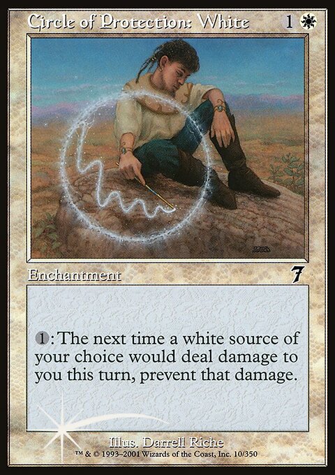 Circle of Protection: White, Seventh Edition #10★, Magic: The Gathering card
