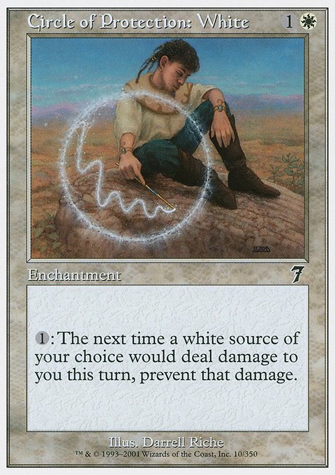 Circle of Protection: White, Seventh Edition #10, Magic: The Gathering card