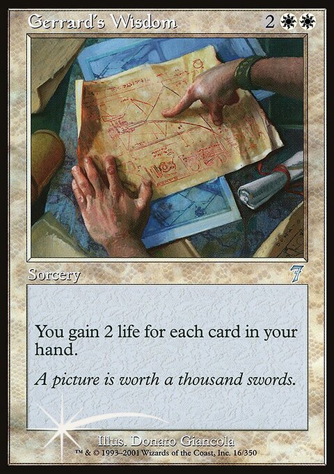 Gerrard's Wisdom, Seventh Edition #16★, Magic: The Gathering card
