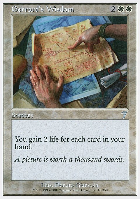 Gerrard's Wisdom, Seventh Edition #16, Magic: The Gathering card