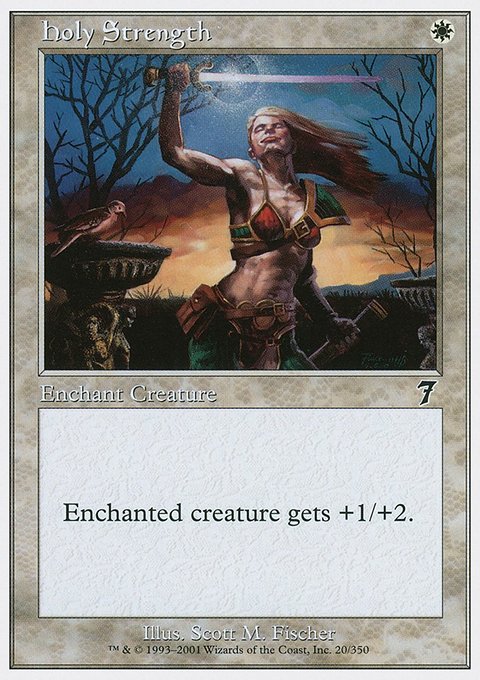 Holy Strength, Seventh Edition #20, Magic: The Gathering card