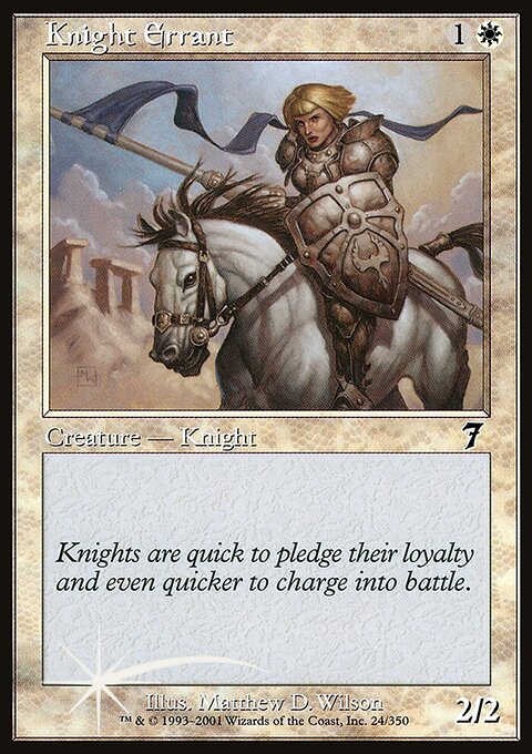 Knight Errant, Seventh Edition #24★, Magic: The Gathering card