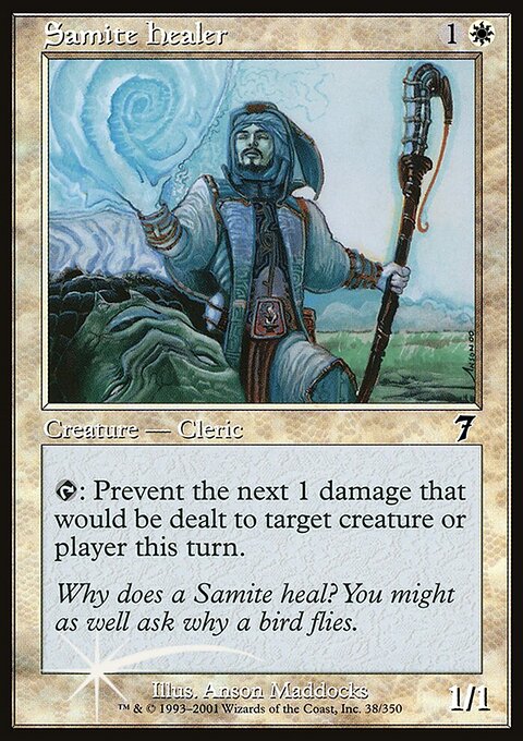 Samite Healer, Seventh Edition #38★, Magic: The Gathering card