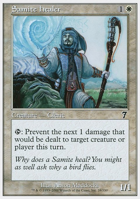 Samite Healer, Seventh Edition #38, Magic: The Gathering card