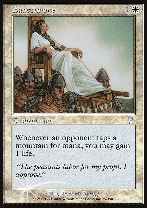 Sanctimony, Seventh Edition #39★, Magic: The Gathering card