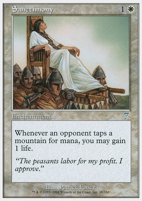 Sanctimony, Seventh Edition #39, Magic: The Gathering card