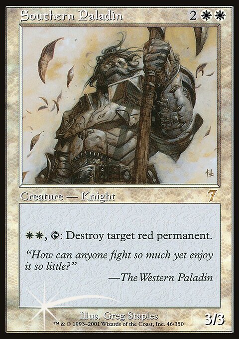 Southern Paladin, Seventh Edition #46★, Magic: The Gathering card