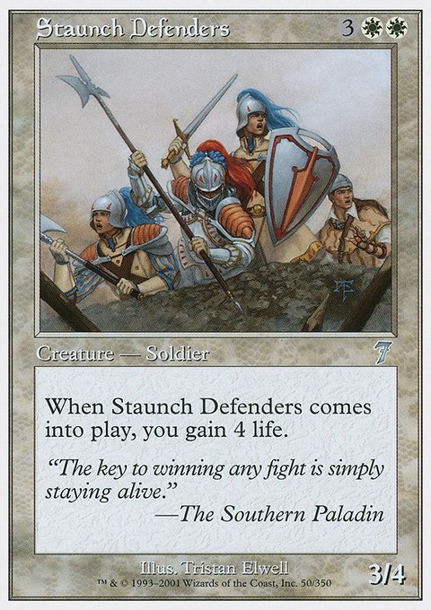 Staunch Defenders, Seventh Edition #50, Magic: The Gathering card