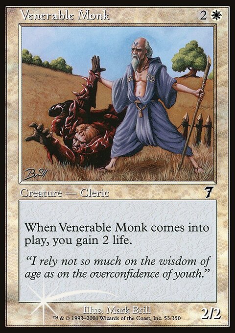 Venerable Monk, Seventh Edition #53★, Magic: The Gathering card