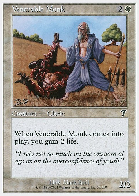 Venerable Monk, Seventh Edition #53, Magic: The Gathering card