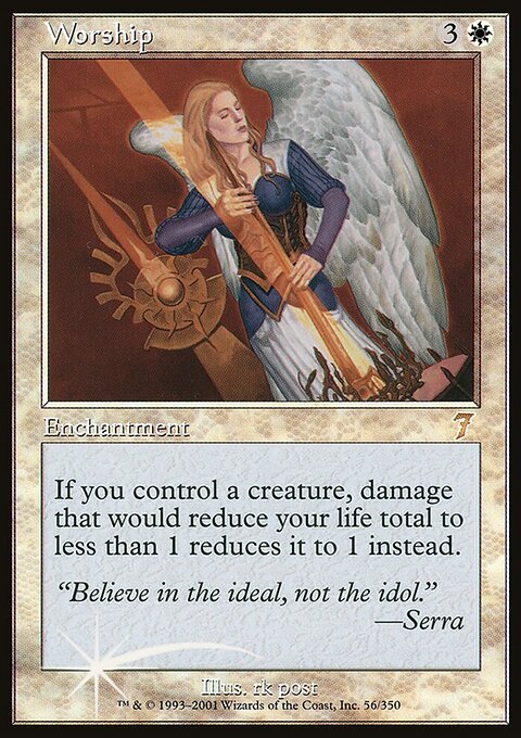 Worship, Seventh Edition #56★, Magic: The Gathering card