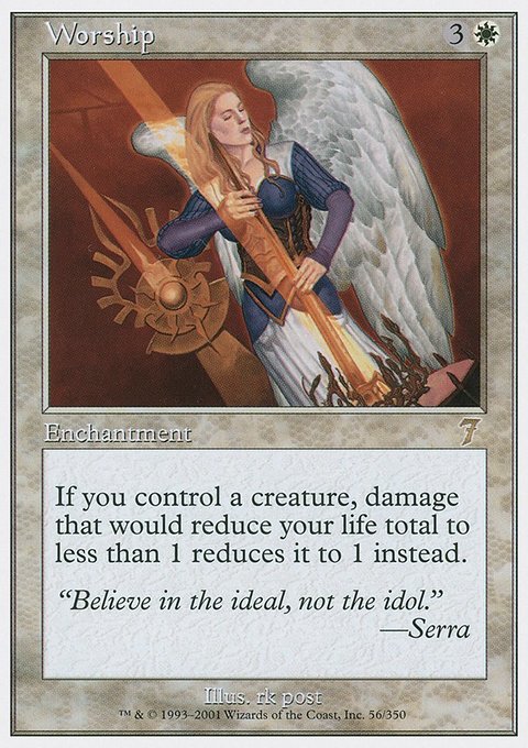Worship, Seventh Edition #56, Magic: The Gathering card