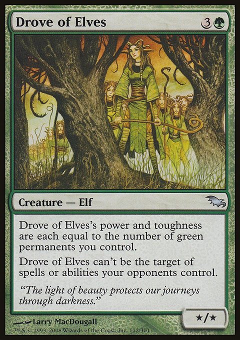 Drove of Elves, Shadowmoor #112, Magic: The Gathering card