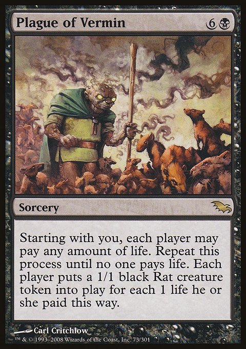 Plague of Vermin, Shadowmoor #73, Magic: The Gathering card