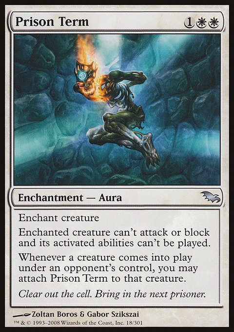 Prison Term, Shadowmoor #18, Magic: The Gathering card
