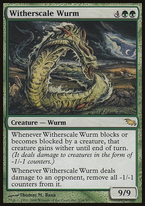 Witherscale Wurm, Shadowmoor #134, Magic: The Gathering card