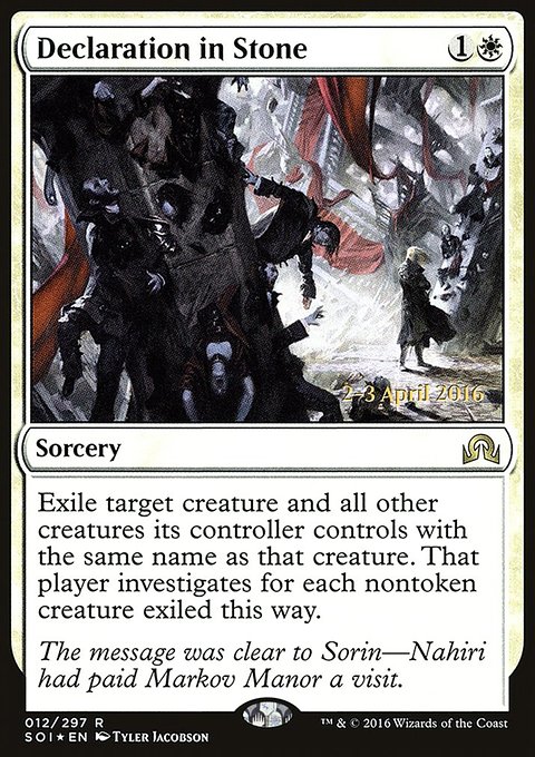 Declaration in Stone, Shadows over Innistrad Promos #12s, Magic: The Gathering card