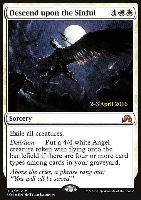 Descend upon the Sinful, Shadows over Innistrad Promos #13s, Magic: The Gathering card