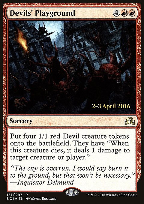 Devils' Playground, Shadows over Innistrad Promos #151s, Magic: The Gathering card