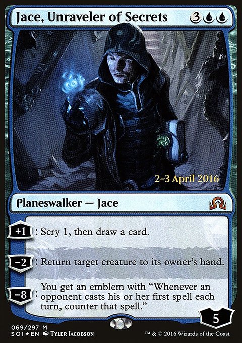 Jace, Unraveler of Secrets, Shadows over Innistrad Promos #69s, Magic: The Gathering card