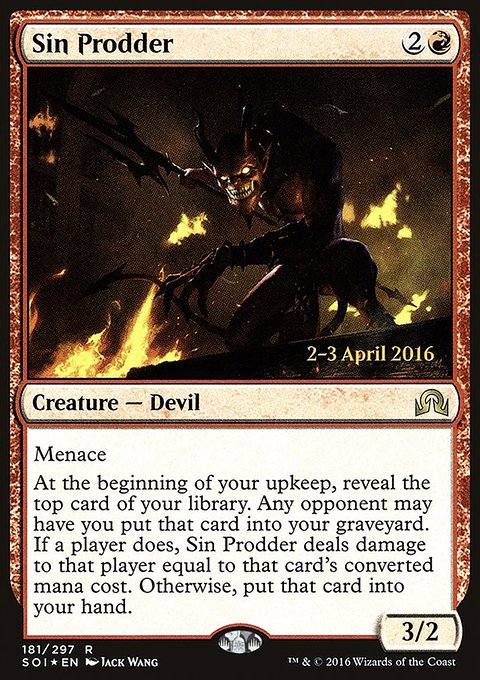 Sin Prodder, Shadows over Innistrad Promos #181s, Magic: The Gathering card