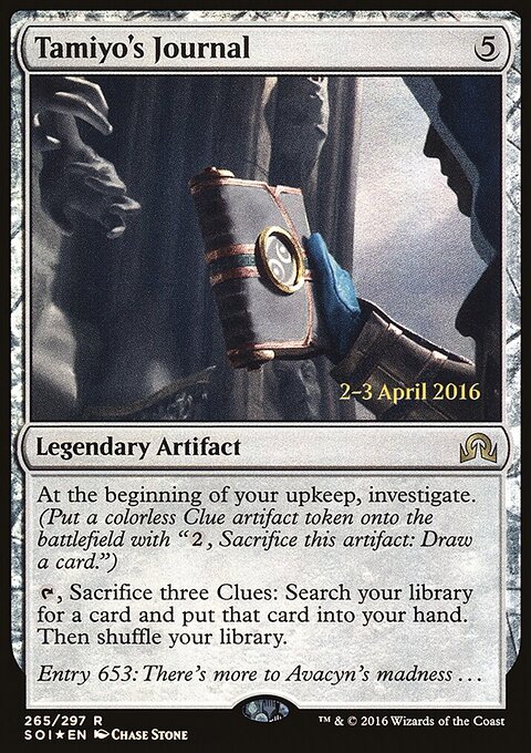 Tamiyo's Journal, Shadows over Innistrad Promos #265s†, Magic: The Gathering card