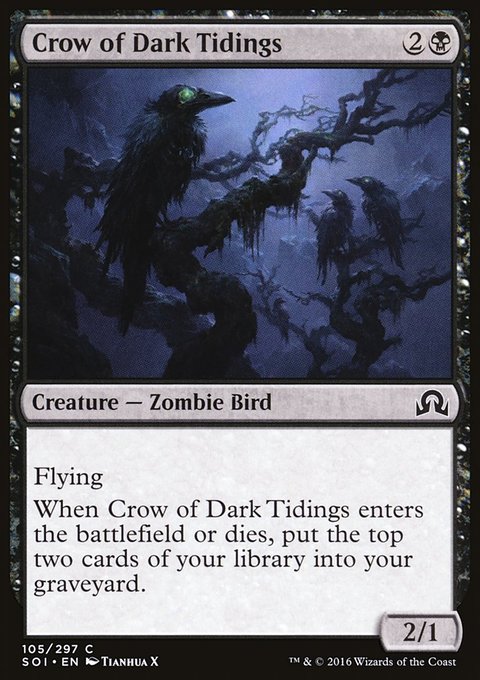 Crow of Dark Tidings, Shadows over Innistrad #105, Magic: The Gathering card