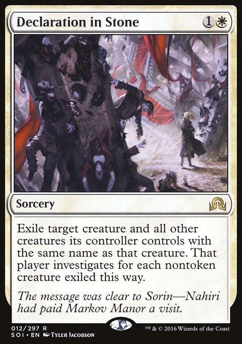 Declaration in Stone, Shadows over Innistrad #12, Magic: The Gathering card