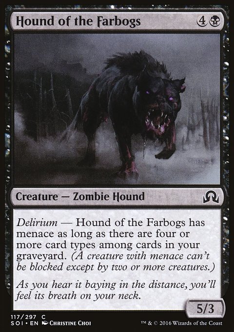 Hound of the Farbogs, Shadows over Innistrad #117, Magic: The Gathering card