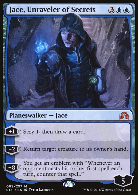 Jace, Unraveler of Secrets, Shadows over Innistrad #69, Magic: The Gathering card