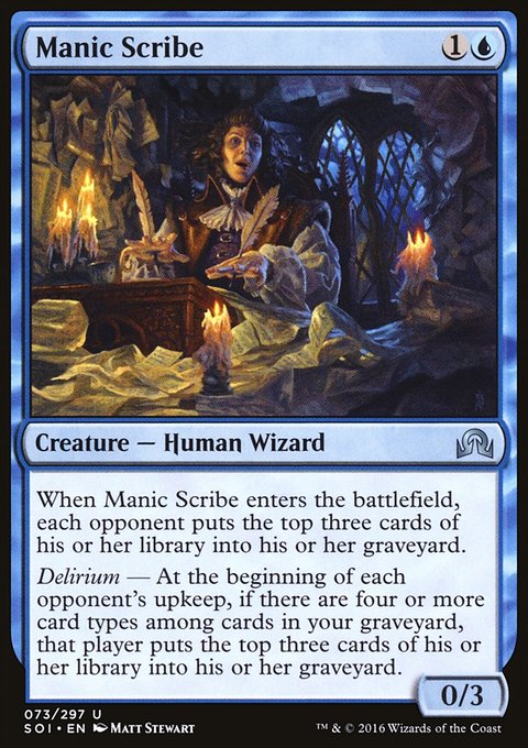 Manic Scribe, Shadows over Innistrad #73, Magic: The Gathering card