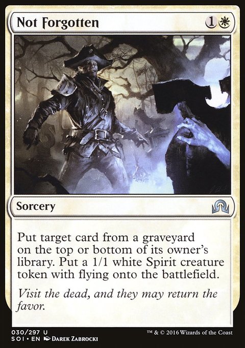 Not Forgotten, Shadows over Innistrad #30, Magic: The Gathering card