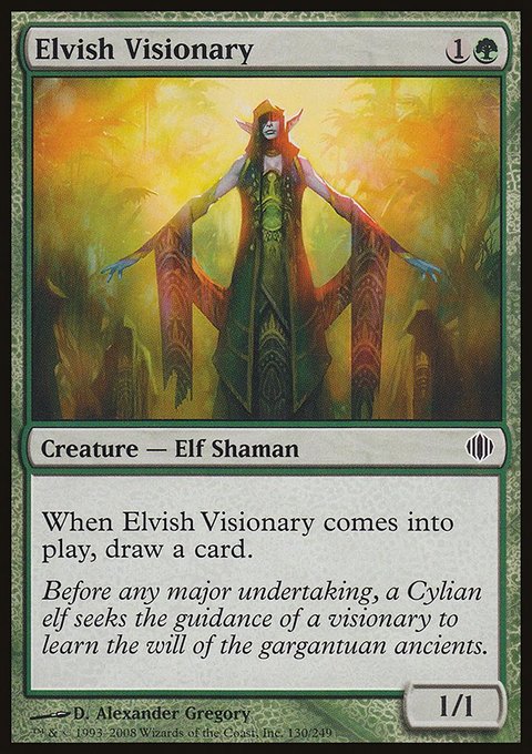 Elvish Visionary, Shards of Alara #130, Magic: The Gathering card