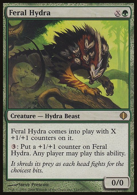 Feral Hydra, Shards of Alara #131, Magic: The Gathering card