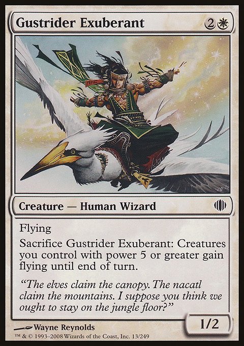 Gustrider Exuberant, Shards of Alara #13, Magic: The Gathering card