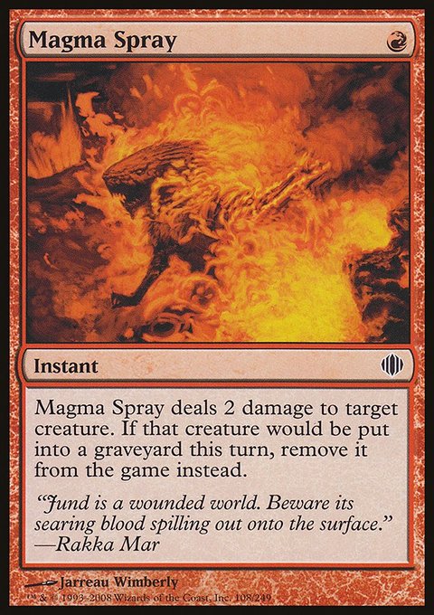 Magma Spray, Shards of Alara #108, Magic: The Gathering card