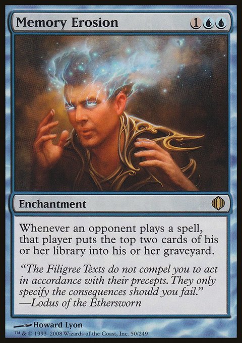 Memory Erosion, Shards of Alara #50, Magic: The Gathering card
