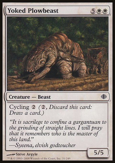 Yoked Plowbeast, Shards of Alara #31, Magic: The Gathering card